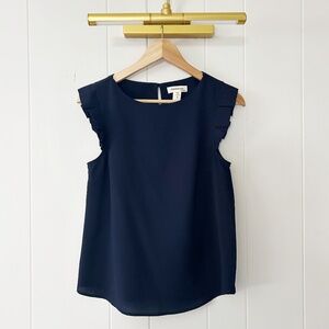 Workwear Blue Ruffle blouse